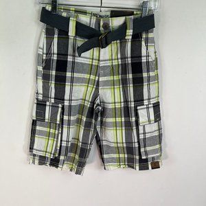 Baileys Pt. Plaid Cargo Shorts Boys Size 8 Multi Color Flat Front